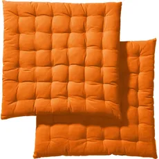 Bild Stuhlkissen im 2er-Pack, orange#orange, 40x40x3 cm