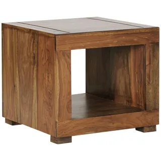 Mid.you Couchtisch , Sheeshamfarben , Holz , Sheesham , massiv , quadratisch , eckig , 50x45x50 cm , Holzmöbel, Holztische, Wohnzimmertische Holz, Couchtische Holz
