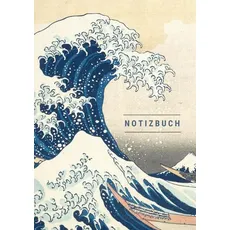 Notizbuch klein A5 liniert - Notizheft 44 Seiten 90g/m2 - Softcover Hokusai 'Die große Welle vor Kanagawa' -