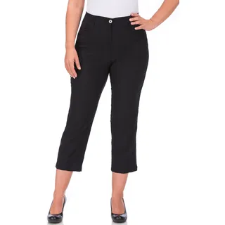 7/8-Hose KJBRAND "BEA 7/8", Damen, Gr. 48, N-Gr, schwarz, Web, Obermaterial: 47% Baumwolle, 45% Polyester, 6% Viskose, 2% Elasthan, figurumspielend 7/8-Länge, Hosen 7/8-Hose, bügelfrei