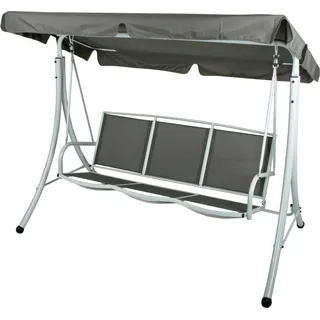 Garden Pleasure Hollywoodschaukel Grau/Weiß 3-Sitzer