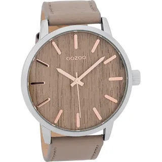 Oozoo Herren Armbanduhr grau Analog Timepieces Lederarmband D2UOC9257