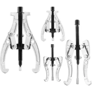 Gear Puller Set, 76.2 mm/101.6 mm/152.4 mm/203.2 mm 3 Jaw Bearing Puller with Reversible Jaws, 2 Jaw/3 Jaw Pulley Puller, 4 PCS Bearing Puller Tool Kit for Pulley Gear Bearing Flywheel Removal