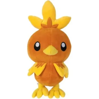 Pokémon Pokemon - Plüschfigur - Flemmli (20cm) Kuscheltier Stofftier Plüschtier Torchic - Orange