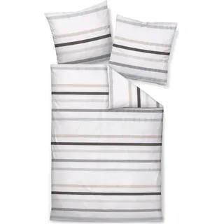 Janine Design Bettwäsche-Garnitur Mako-Satin 87101 J. D. Farbe taupegrau Größe 155x220+80x80 - Braun