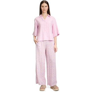Klassische Bluse CARTOON "Leinenbluse mit Kragen", Damen, Gr. 36, rosa (corsage), Obermaterial: 100% Leinen LI., Blusen Klassische Bluse