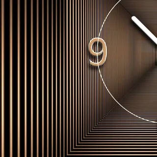 Wanduhr XXL 3D Optik Dixtime abstrakt bronze 30x90 cm leises Uhrwerk GL-007 - Braun