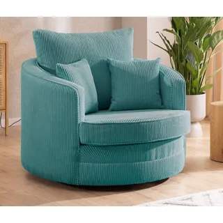s-style möbel Drehsessel Türkis, Cord-Stoff