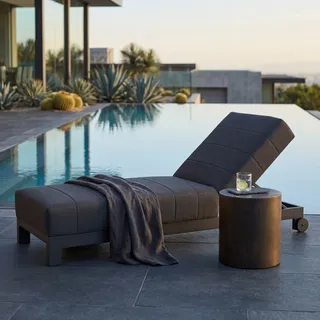 CLEMENTO Beziers Gartenliege/Loungeliege Aluminium mit Rollen Sunbrella