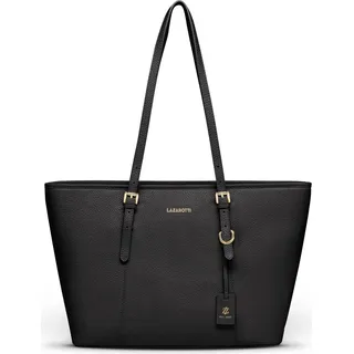 lazarotti Bologna Leather Shopper Tasche Leder 35 cm black