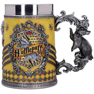 Nemesis Now House Collectable Tankard Harry Potter Hufflepuff Hogwarts-Haus Sammelkrug, Gelb, Silber, 1.25 picometer