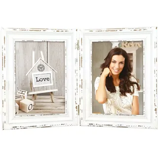 ZEP Saint Michel Holzbilderrahmen, Holz, vintage look/weiß, 2 x 10 x 15 cm