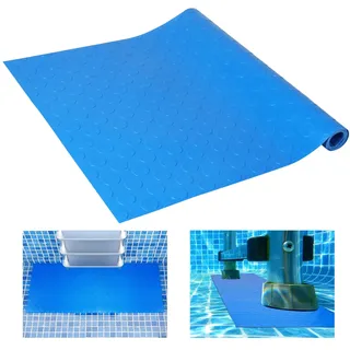 LALAGO Schwimmbadleitermatte, 40x90 cm, Groß Schwimmleitermatte, Poolleitermatte mit Rutschfester Textur, rutschfeste Trittmatte, Poolunterlage für Treppen, Leitern, Trittleiter (Rund)