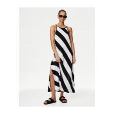 Womens M&S Collection Jersey Printed Midaxi Beach Dress - Black Mix, Black Mix - 12