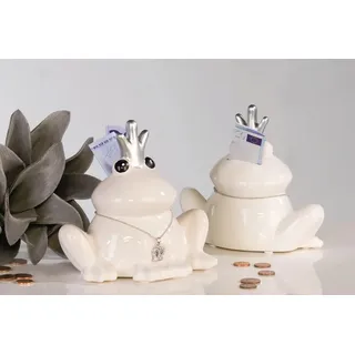 Spardose Froschkönig FROSCH Figur Sparschwein - Weiß