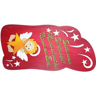 Petra's Bastel-News Türschild Engel mit Stern und Spruch Suche neuen Schutzengel Meiner ist mit den Nerven am Ende., Filz/Holz, 11 x 34 x 45 cm