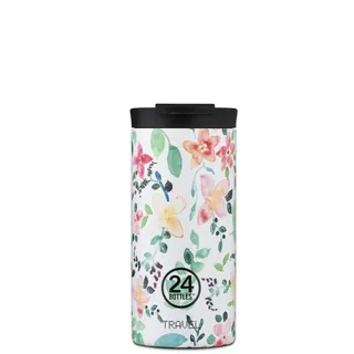 24BOTTLES Travel Tumbler - Trinkflasche 600ml, Thermos Kaffee Tee Getränke, Thermosflasche 6hHot/24hCold, Wasserflasche 100% Versiegeltem Deckel, Umweltfreundliche Trinkflasche Edelstahl, Little Buds