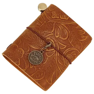 craspire Leder Tagebuch Notizbuch Klein Geschnitzt Blumenmuster Für Reisen Vintage Täglich 3.3x3.1 Zoll Blanko Papier Nachfüllbar 128 Seiten Seiten Gebunden Tragbarer Notizblock Für Männer Und Frauen