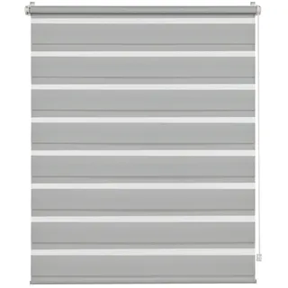 otto home Deco Company Duo Klemmrollo, Doppelrollo Rollo für Fenster ohne Bohren, Alle Montage-Teile inklusive, Polyester, Hellgrau, 50 x 150 cm