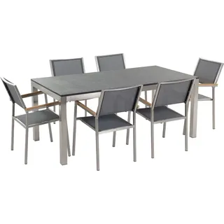 Beliani Grosseto Set 6-tlg. Schwarz/Grau