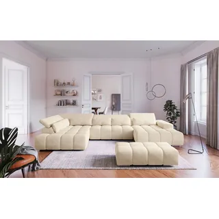 Cotta Wohnlandschaft Polyester U-Form 6 Nierenkissen Ivory