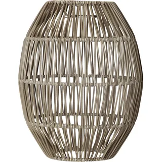 Star Trading Rattan Lampenschirm Linde - Pendelschirm E27 in Greige/Beige, 24 x 30 cm, IP44, Offenes Flechtwerk, Boho & Skandinavisch, Innen und Aussen