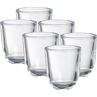 Bolsius - Glashalter für Votivkerzen - 6 STK - 6,5 cm - Rund - Votivkerzenhalter - Transparante Glas - Dekoration - Wohnaccessoire
