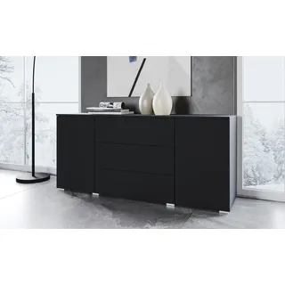 INOSIGN Sideboard »PARIS«, (1 St.), Moderne 150cm breite grifflose Kommode, vielseitig einsetzbar schwarz