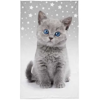 Handtuch, Badetuch, Kinderhandtuch aus Baumwolle 30x50cm Britische Katze 16 - Grau