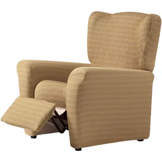 Zebra Textil Estoralis | Vega Ohrensesselbezug im modernen Design | Elastischer Jacquardstoff | Beige | Für Ohrensessel von 70 bis 110 cm. | Sesselschutz | Anpassbar an alle Arten von Sesseln