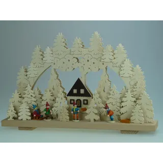 Schwibbogen mit Winterkinder Bunt Größe =50x31cm NEU Erzgebirge Lichterbogen