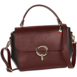 FLORENCE Henkeltasche Leder Dunkelrot/Schwarz