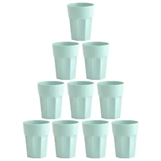 Engelland - 10 x Plastikbecher, Trinkbecher, Mint, Pastellfarben, 400 ml, Eichstrich, bruchfest, stapelbar, Mehrweg, Kunststoff, wiederverwendbar, Party-Becher, Trink-Glas