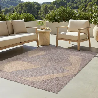 Tapiso Teppich YUCANA Outdoor Braun Balkon UV-beständig 120 x 170 cm - Braun