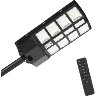 Jopassy 300W Straßenlaterne Lichtmast Solar LED Straßenlampe mit Bewegungsmelder - Schwarz
