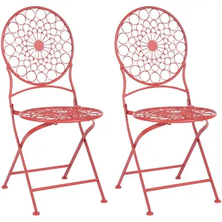Beliani Gartenstuhl 40 x 47 x 94 cm rot 2 St.