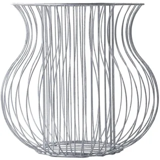 Kadax Gabione, Gabionen-Blumentopf, wetterfester Pflanzkorb aus verzinktem Stahl, runder Pflanzkübel für Garten, Terrasse, Steine, Blumen, Steinkorb, Hochbeet, Pflanzgefäß (Ø 49 cm, H: 46 cm)