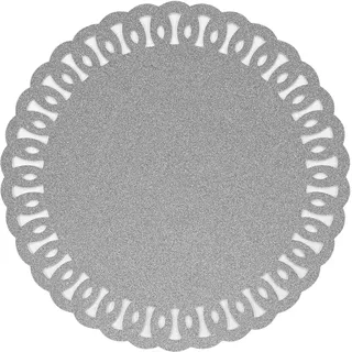 Douceur d'Intérieur Guirlande Tischset (Durchmesser 38 cm), Silber, durchbrochenes PVC mit Pailletten