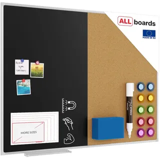 ALLboards Pinnwand und Kreidetafel 120,0 x 90,0 cm Textil schwarz