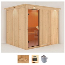 Bild von Sauna »Gitte«, (Set), 9-kW-Ofen mit integrierter Steuerung beige