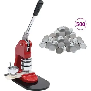 Buttonmaschine mit 500 Button-Teilen 58 mm - Braun, Rot