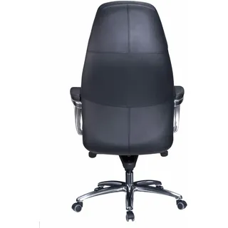 AMSTYLE Designer Bürostuhl Echtleder Schwarz