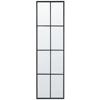 Beliani Wandspiegel schwarz Fensteroptik 38/132 cm Camon , Metall , Rechteckig , 38x132x3 cm , Spiegel, Wandspiegel