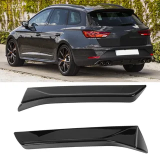 Auto Heckspoiler für SEAT 5F Mk3 MK3.5 2013-2021, Schwarz, Dachspoiler Flügel, Seitenspoiler Zierstreifen, 1 Paar