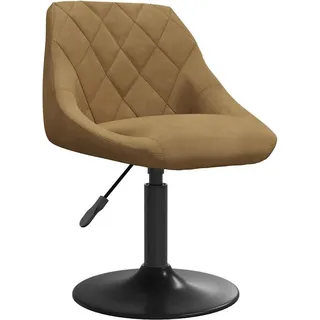 vidaXL Barhocker Samt Braun, höhenverstellbar & 360° drehbar, 62,5-77,5 cm hoch - Braun