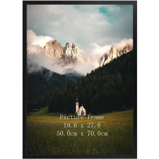 Giftgarden Schwarz Bilderrahmen 50x70 cm - Aluminium Rahmen für Fotos, Zertifikate und Poster - Großer Fotorahmen für Wohnzimmer, Schlafzimmer, Arbeitszimmer