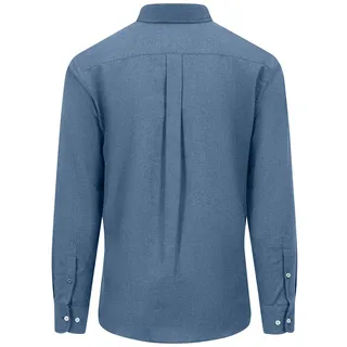 Langarmhemd FYNCH-HATTON, Herren, Gr. S, N-Gr, blau (cloud blau), Web, Obermaterial: 100% Baumwolle, bestickt, unifarben, regular fit hüftbedeckend, Rundhals, mit Knöpfen Doppelmanschette, Hemden Langarmhemd, mit klassischem Button-Down-Kragen