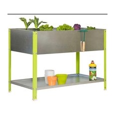 Simonrack Hochbeet SIMONGARDEN URBAN TOP Metall silber, grün rechteckig 90,0 x 85,0 cm