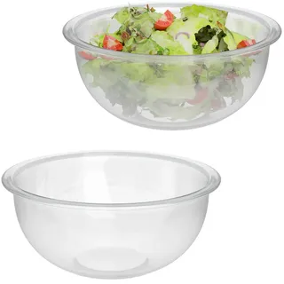 Relaxdays 2xSALATSCHÜSSEL , Glas , 2-teilig , Rund , Geschirr, Schalen & Schüsseln, Salatschüsseln