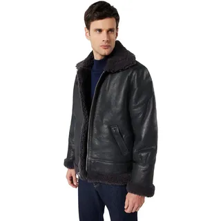 Schott NYC Herren Lc1259 Lederjacke, Schwarz/Grau, M